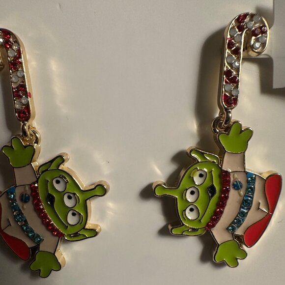 Pixar BaubleBar Disney Aliens Candy Canes Earrings NIB - Picture 3 of 3